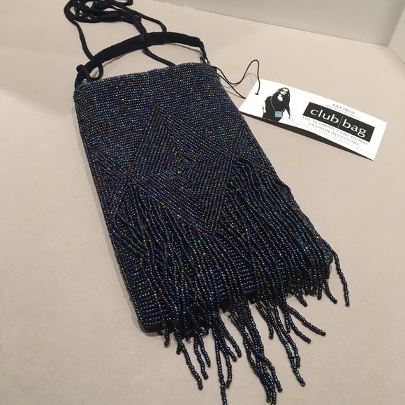 BLUE BEADED PHONE BAG - Picture 6 of 14